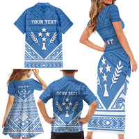 Personalised Kosrae State Gospel Day Family Matching Short Sleeve Bodycon Dress and Hawaiian Shirt Simple Style LT05 - Polynesian Pride