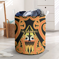 New Zealand Te Tairawhiti Laundry Basket Maori Koru Pattern LT05 Orange - Polynesian Pride
