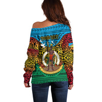Personalized Vanuatu Torba Province Off Shoulder Sweater Vanuatuan Coat Of Arms Polynesian Pattern LT05 - Polynesian Pride