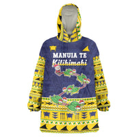 Tokelau Christmas Wearable Blanket Hoodie Tokelauan Turtle Santa Sleigh LT05 One Size Yellow - Polynesian Pride