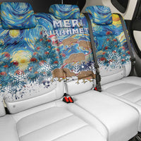 New Zealand Christmas Back Car Seat Cover Kiwis Santa Sleigh Starry Night Style LT05 - Polynesian Pride