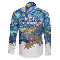 New Zealand Christmas Family Matching Puletasi and Hawaiian Shirt Kiwis Santa Sleigh Starry Night Style LT05 - Polynesian Pride