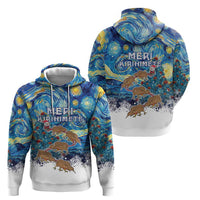 New Zealand Christmas Hoodie Kiwis Santa Sleigh Starry Night Style LT05 - Polynesian Pride