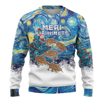New Zealand Christmas Ugly Christmas Sweater Kiwis Santa Sleigh Starry Night Style LT05 - Polynesian Pride