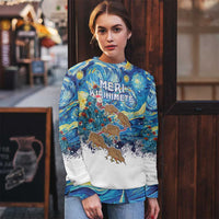 New Zealand Christmas Ugly Christmas Sweater Kiwis Santa Sleigh Starry Night Style LT05 - Polynesian Pride