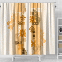 Hawaiian Quilt Shower Curtain Vintage Pattern Brown LT05 - Polynesian Pride