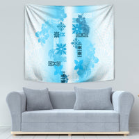 Hawaiian Quilt Tapestry Vintage Pattern Blue LT05 - Polynesian Pride