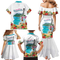 Aloha Hawaii Waikiki Beach Landscape Family Matching Mermaid Dress and Hawaiian Shirt LT05 - Polynesian Pride