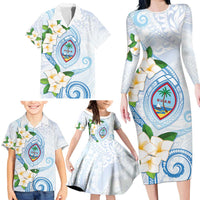 Guam Chamorro Family Matching Long Sleeve Bodycon Dress and Hawaiian Shirt Guasali Flowers Curves Style LT05 - Polynesian Pride