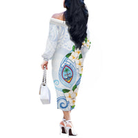 Guam Chamorro Off The Shoulder Long Sleeve Dress Guasali Flowers Curves Style