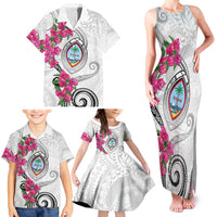 Guam Chamorro Family Matching Tank Maxi Dress and Hawaiian Shirt Curves Polynesian Tattoo Mix Bougainvillea LT05 - Polynesian Pride