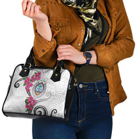 Guam Chamorro Shoulder Handbag Curves Polynesian Tattoo Mix Bougainvillea