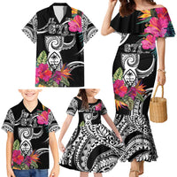 Hafa Adai Guam Family Matching Mermaid Dress and Hawaiian Shirt Polynesian Tattoo Tropical Flowers LT05 - Polynesian Pride