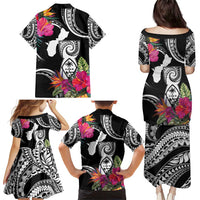 Hafa Adai Guam Family Matching Puletasi and Hawaiian Shirt Polynesian Tattoo Tropical Flowers LT05 - Polynesian Pride