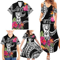 Hafa Adai Guam Family Matching Summer Maxi Dress and Hawaiian Shirt Polynesian Tattoo Tropical Flowers LT05 - Polynesian Pride