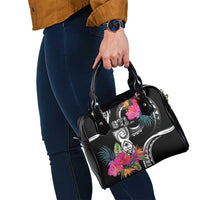 Hafa Adai Guam Shoulder Handbag Polynesian Tattoo Tropical Flowers
