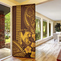 Personalised Hawaii Mililani High School Door Cover Tribal Tattoo With Hibiscus Flowers LT05 - Polynesian Pride