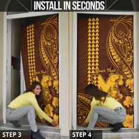 Personalised Hawaii Mililani High School Door Cover Tribal Tattoo With Hibiscus Flowers LT05 - Polynesian Pride