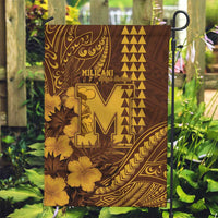 Hawaii Mililani High School Garden Flag Tribal Tattoo With Hibiscus Flowers