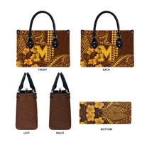 Hawaii Mililani High School Leather Bag Tribal Tattoo With Hibiscus Flowers
