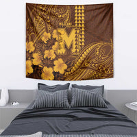 Hawaii Mililani High School Tapestry Tribal Tattoo With Hibiscus Flowers