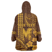 Personalised Hawaii Mililani High School Wearable Blanket Hoodie Tribal Tattoo With Hibiscus Flowers LT05 - Polynesian Pride