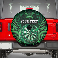 Personalised New Zealand Darts Spare Tire Cover Green Dart Board Maori Pattern