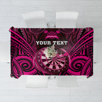 Personalised New Zealand Darts Tablecloth Pink Dart Board Maori Pattern