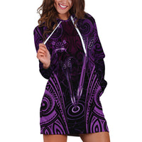 Personalised New Zealand Darts Hoodie Dress Purple Dart Board Maori Pattern LT05 Purple - Polynesian Pride