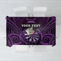 Personalised New Zealand Darts Tablecloth Purple Dart Board Maori Pattern