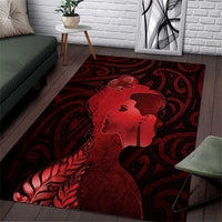 Aotearoa Mana Wahine Area Rug The Spiritual Power Of Women LT05 Red - Polynesian Pride