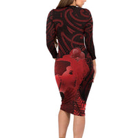 Aotearoa Mana Wahine Family Matching Long Sleeve Bodycon Dress and Hawaiian Shirt The Spiritual Power Of Women LT05 - Polynesian Pride