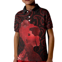 Aotearoa Mana Wahine Kid Polo Shirt The Spiritual Power Of Women LT05 Kid Red - Polynesian Pride