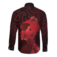 Aotearoa Mana Wahine Long Sleeve Button Shirt The Spiritual Power Of Women LT05 - Polynesian Pride
