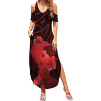 Aotearoa Mana Wahine Summer Maxi Dress The Spiritual Power Of Women LT05 Women Red - Polynesian Pride