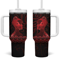 Aotearoa Mana Wahine Tumbler With Handle The Spiritual Power Of Women LT05 One Size: 40 oz Red - Polynesian Pride