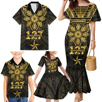 Personalised Philippines Independence Day Family Matching Mermaid Dress and Hawaiian Shirt Filipinos Sun Star Tribal LT05 - Polynesian Pride