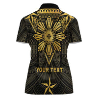 Personalised Philippines Independence Day Women Polo Shirt Filipinos Sun Star Tribal LT05 - Polynesian Pride