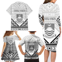 Personalised Kiribati Gospel Day Family Matching Long Sleeve Bodycon Dress and Hawaiian Shirt Coat Of Arms Polynesian Pattern LT05 - Polynesian Pride