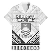 Personalised Kiribati Gospel Day Family Matching Mermaid Dress and Hawaiian Shirt Coat Of Arms Polynesian Pattern LT05 Dad's Shirt - Short Sleeve White - Polynesian Pride