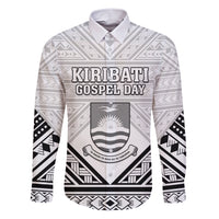 Personalised Kiribati Gospel Day Family Matching Short Sleeve Bodycon Dress and Hawaiian Shirt Coat Of Arms Polynesian Pattern LT05 Dad's Shirt - Long Sleeve White - Polynesian Pride