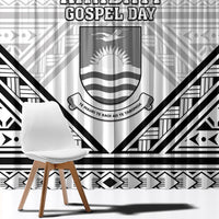 Kiribati Gospel Day Window Curtain Coat Of Arms Polynesian Pattern LT05 - Polynesian Pride