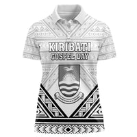 Personalised Kiribati Gospel Day Women Polo Shirt Coat Of Arms Polynesian Pattern