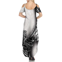 Solomon Islands Nguzunguzu Family Matching Summer Maxi Dress and Hawaiian Shirt Polynesian Tribal Pattern LT05 - Polynesian Pride