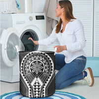 Philippines Batok Tribal Inspired Tattoo Black Laundry Basket LT05 - Polynesian Pride