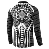 Philippines Batok Tribal Inspired Tattoo Black Button Sweatshirt LT05 - Polynesian Pride