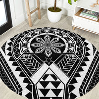 Philippines Batok Tribal Inspired Tattoo Black Round Carpet LT05 Black - Polynesian Pride