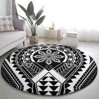 Philippines Batok Tribal Inspired Tattoo Black Round Carpet LT05 - Polynesian Pride