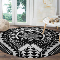 Philippines Batok Tribal Inspired Tattoo Black Round Carpet LT05 - Polynesian Pride