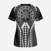 Philippines Batok Tribal Inspired Tattoo Black Scrub Top LT05 - Polynesian Pride